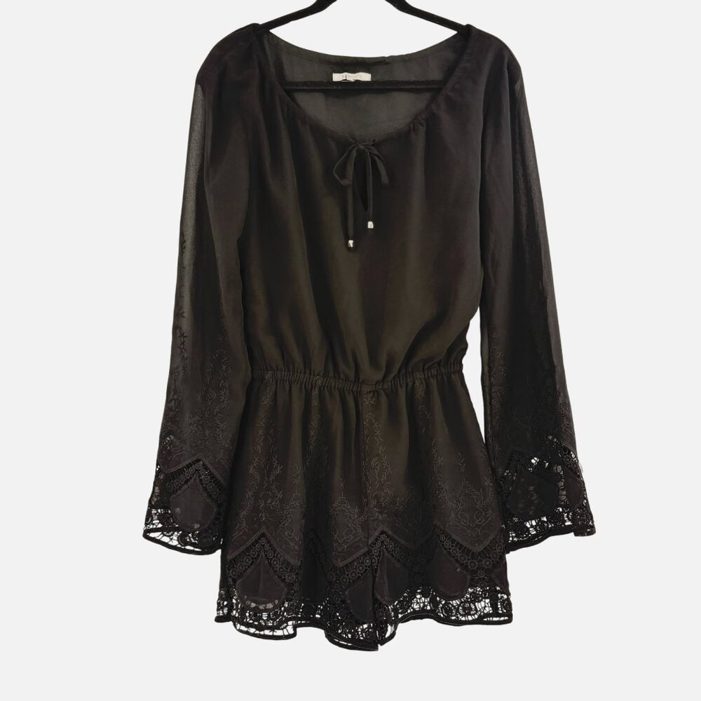 Lucy Paris Black Lace Romper Womens M
